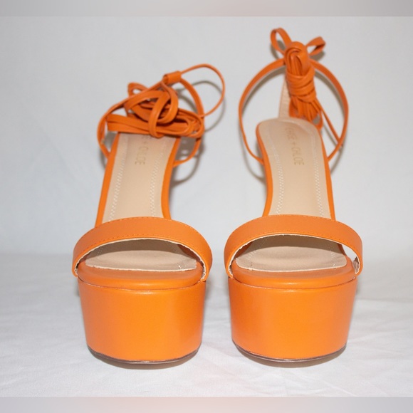 Chase + Chloe Platform Heels | Orange | 7.5 - Picture 2 of 6